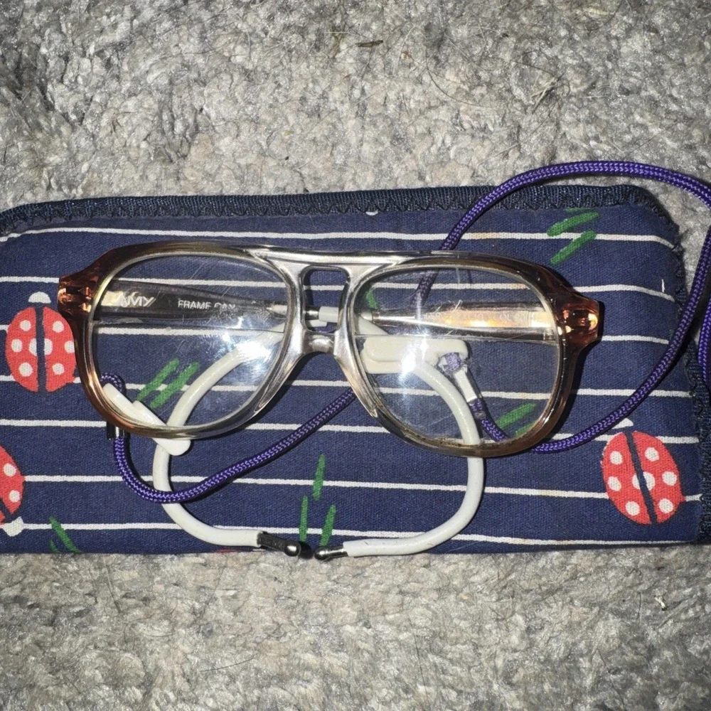 Vtg L'Amy Eyeglass Frames Germany Rose Brown Retro Clear 40 10 2014 Retro Prop